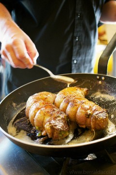 Cuisson du porc à la poêle - Recette/stylisme : Patrice Taravella et Stéphane Brunet