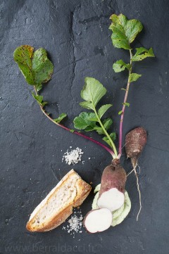 Radis noir et tartine - Recette/stylisme : Patrice Taravella et Stéphane Brunet